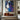 Hand-Painted Abstract Dog Oil Portrait in Blue and Purple Expressionist Style
