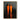 Abstract oil painting of two tall orange silhouettes with mirrored reflections, standing against a deeply textured charcoal-black background.  