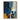 Abstract Expressionist Painting with Human Silhouettes in Blue and Yellow