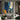 Abstract Expressionist Painting with Human Silhouettes in Blue and Yellow