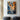 Expressionist Tiger Eye Abstract Oil Painting in Bold Orange and Blue