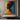 Original Abstract Face Wall Art in Blue and Orange with Female Silhouette