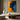 Original Abstract Face Wall Art in Blue and Orange with Female Silhouette