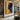 Original Abstract Face Wall Art in Blue and Orange with Female Silhouette