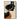 Abstract female figure with black orange and beige curves on a minimalist background