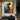 Handmade Abstract Female Silhouette Painting in Blue and Orange Colors