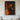 Abstract oil painting of a bold orange female silhouette with minimalist curves against a deep charcoal-black background.
