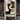Modern abstract painting in 3:4 ratio featuring interlocking black geometric shapes, beige curves, and ivory background, creating balanced minimalist composition.  