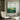 Abstract oil painting of green landscape with golden textured accents and natural earth tones.