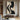 Abstract handmade oil painting with black curves and red lips showing a female profile