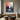 Abstract Lake View Canvas Wall Art in Red and Navy Blue