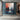 Abstract Lake View Canvas Wall Art in Red and Navy Blue