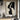 Abstract minimalist painting of intertwined female faces in black and beige