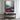 Abstract Mountain Landscape Canvas Wall Art in Red and Blue Hues