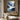 Abstract Mountain Oil Painting in Blue and White with Glacier-Inspired Composition