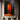 Abstract orange and black oil painting of two figures side by side