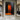 Abstract orange and black oil painting of two figures side by side