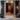 Abstract orange and black oil painting of two figures side by side
