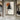 Abstract oriental landscape oil painting in minimal beige black and orange palette