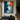 Original Abstract Portrait Wall Art in Blue and Orange with Closed Eyes