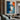 Original Abstract Portrait Wall Art in Blue and Orange with Closed Eyes