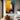 Abstract Sailboat Canvas Painting in Fiery Yellow Red and Blue Vertical Composition