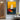 Abstract Sailboat Painting in Red Yellow and Blue with Bold Vertical Composition