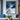 Abstract Snow Landscape Oil Painting in Blue and White