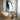 Abstract Waterfall Canvas Painting in Blue and White Tones