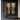 Abstract oil painting of symmetrical hourglass forms with woodgrain textures in beige and brown tones, transitioning to black gradient background.  
