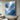 Minimalist Arctic Landscape Painting in Ice Blue with Polar Bear on Glacier