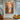 Hand-painted autumn forest impasto landscape in orange and blue