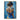 Hand-painted oil painting of woman in blue dress from behind, impressionist canvas wall art with textured palette knife technique