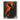 Abstract oil painting of a human figure in black silhouette with fiery orange brushstrokes
