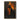 Abstract silhouette oil painting of woman in black with fiery orange background, expressive emotional hand-painted canvas wall art