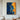 abstract fluid oil painting with deep blue and gold waves, cosmic-inspired wall art for modern decor