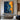 abstract fluid oil painting with deep blue and gold waves, cosmic-inspired wall art for modern decor