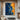 abstract fluid oil painting with deep blue and gold waves, cosmic-inspired wall art for modern decor