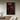 Hand-painted abstract oil painting of a warrior in red cloak and armor, dramatic figure portrait with dark background and gold accents