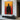 Dark Hero Abstract Portrait in Fiery Red and Yellow on Canvas