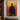 Dark Hero Abstract Portrait in Fiery Red and Yellow on Canvas
