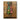 "Earthen Figures" abstract oil painting of two stylized figures in green and pink attire with dot patterns, rendered with heavy impasto texture against an earthy brown background, in an African tribal art style.

