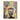 Expressionist African Tribal Mask Portrait Canvas Painting in Orange and Blue