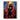 Bold Figurative Oil Painting of a Woman in Red Blue and Yellow Spotlight
