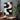 Abstract oil painting with flowing white textured lines on black background