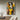 Original abstract cubist portrait of a woman in yellow and earth tones, hand-painted with geometric forms and expressive black linework