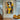 Original abstract cubist portrait of a woman in yellow and earth tones, hand-painted with geometric forms and expressive black linework