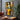Original abstract cubist portrait of a woman in yellow and earth tones, hand-painted with geometric forms and expressive black linework