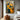 Geometric Abstract Cityscape Oil Painting in Yellow and Blue