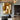 Geometric Abstract Modern Oil Painting in Warm Beige and Amber Brown
